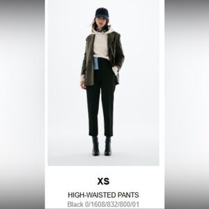 Zara High-Waisted Black Pants, XS, New w/tags